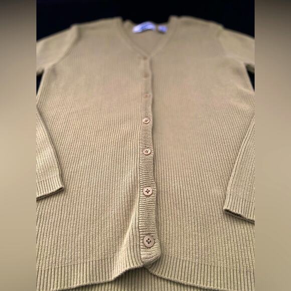 OLD NAVY Long Sleeve Light Avocado Green Rib-Knit V-Neck Cardigan sz M - Picture 7 of 8